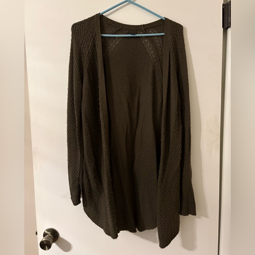 Women's Open Front Cardigan Sweater - Army Green